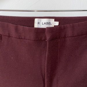 R Label burgundy slacks